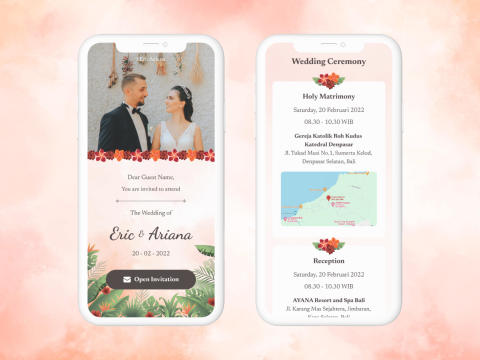 Tropical Flowers in Peach